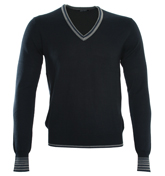 Antony Morato Dark Navy V-Neck Sweater
