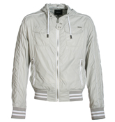 Antony Morato Grey and White Hooded Jacket