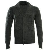 Antony Morato Grey Button Fastening Shawl Neck