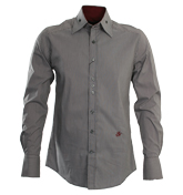Grey, Red and White Stripe Shirt