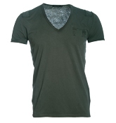 Antony Morato Grey V-Neck T-Shirt