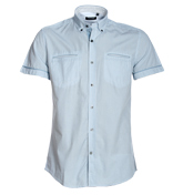 Antony Morato Light Blue and White Stripe Shirt