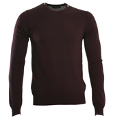 Antony Morato Maroon Round Neck Sweater