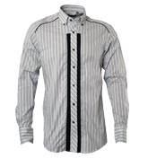 Antony Morato Navy and White Stripe Long Sleeve