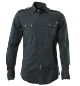 Antony Morato Navy Military Style Long Sleeve