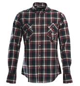 Antony Morato Navy, Red and Grey Check Shirt