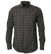 Antony Morato Red and Grey Check Long Sleeve Shirt