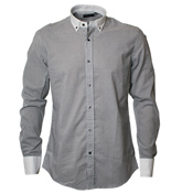 Antony Morato White and Grey Stripe Long Sleeve