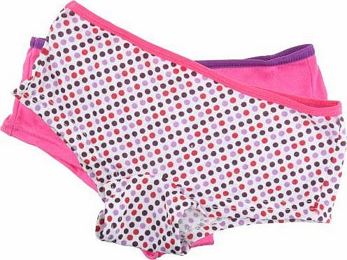Anucci 2 Pk Anucci Girls Hot Pink Spot Shortie Knicker Age 9-10 BR222