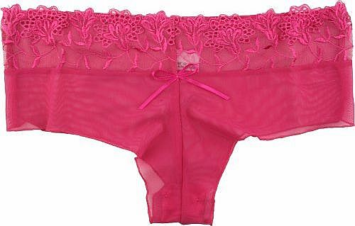 Lace Top Hipster Shorts Knickers (BR318) Cerise 12