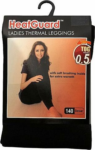 Ladies Black Thermal Leggings Warm Winter Fashionable Spandex Streachy - Medium