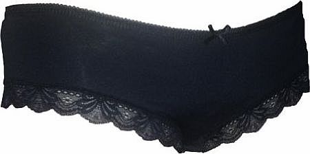 Anucci Ladies Shortie Briefs Knickers Underwear (14, Black)
