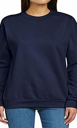 Anvil Womens Semi-Fitted Crew Neck Sweatshirt, Navy, Size 12 (Brand Size: Medium)