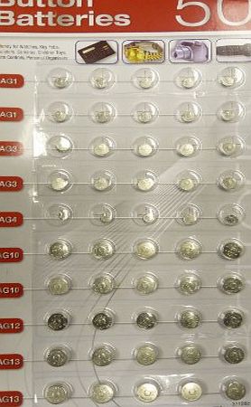ANY BRAND 50 x Assorted Watch Batteries, 377, 364, 357, 392