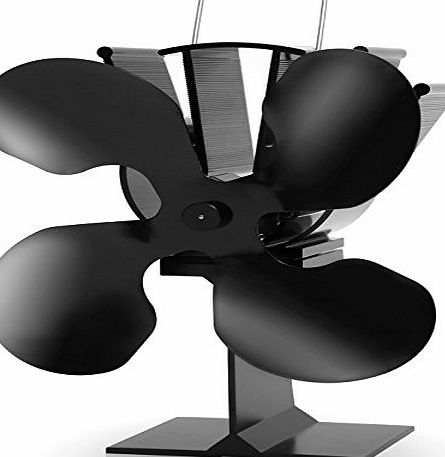 Aobosi Fireplace Heat Powered Wood/Log Stove Fan for Log Burning Fireplaces HL-800A 4 Blades