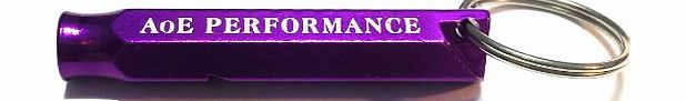 AoE Performance Mini Purple Aluminium Loud Safety Survival Whistle Keyring Keychain By AoE Performance