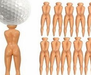 AoE Performance Nude Ladies Golf Tees Pack Of 10 Nuddie Naked Golfers Balls Gift By AoE Performance