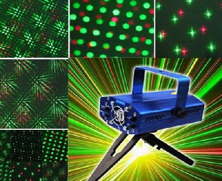 Aome Tech Blue Mini Red and Green Stars Laser Stage Light Lighting Projector Spotlight Sound/ Music Active DJ Equipment for Disco Club Party Holographic laser star projector