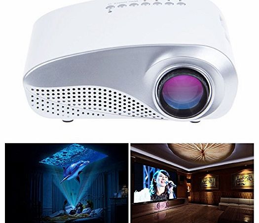 HDMI Interface LED Mini Portable Projector Pico Projector Cinema Theater,Game projector-White