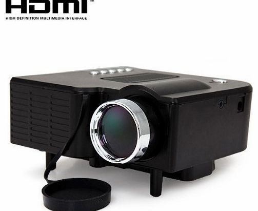 Aome Tech Ihomestation 60`` Portable Mini LED Portable Projector LCD Projector Cinema Theater 320x240 AV VGA SD USB Slot with Remote Control(Black)