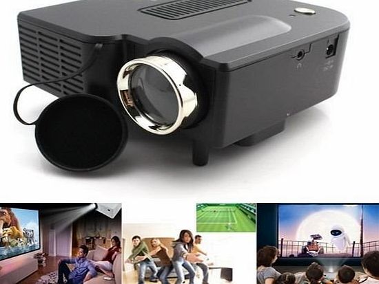 Aome Tech New Pocket Mini LED Projector UC28  Home Theater Support HDMI VGA SD Card AV IN(Black)