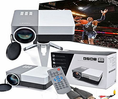 Pico Portable 100`` Screen LED LCD Projector Home Cinema Theater Video Game Projector AV TV VGA USB HDMI Interface Power Bank Supported