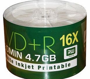 Aone DVD R 16x White Inkjet Printable Discs - 4.7GB 120min - 50 Pack