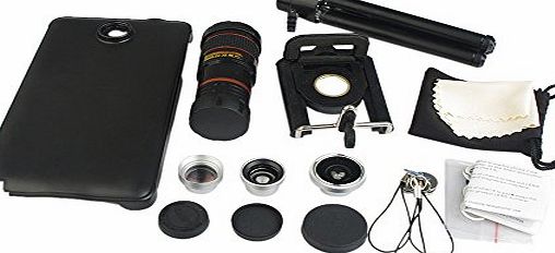 Apexel 4 in 1 Camera Lense Kit Includes 2 in 1 Wide Angle amp; Macro Lens, Fisheye Lens, 2x Telephoto Lens and 8x Zoom Telescope Lens for Samsung Galaxy Note 4