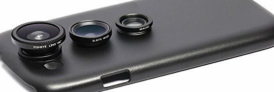 Detachable 3 in 1 Screw-in Wide Angle Macro Lens + Fisheye Lens with Back Case Cover for Samsung Galaxy S3 I9300 Black