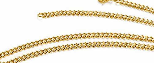 Aplstar 18ct Gold Necklace 3.5mm thick Curb Chain Size: 16 18 20 22 24 30 inch/40 45 50 55 60 75 cm (24 IN)