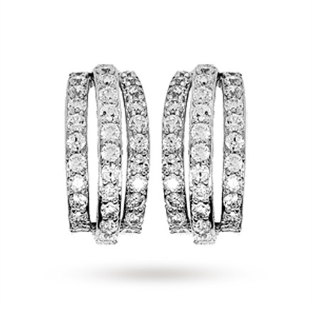 amp Monaco Croisette Silver 3 Row Earrings