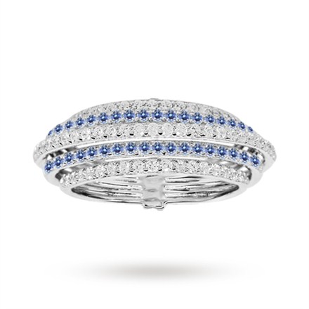 APM Monaco amp Monaco Croisette Silver 5 Row Aqua and