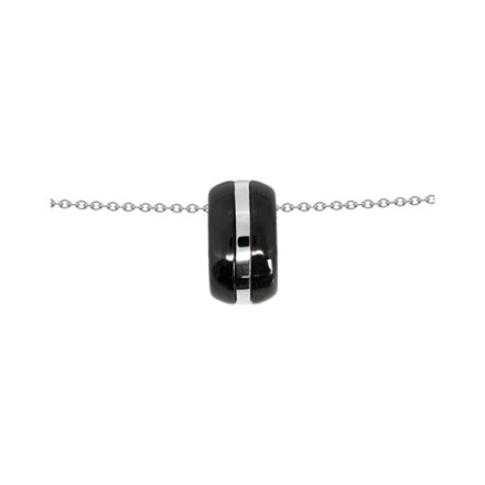 Black Ceramic Pendant With Silver