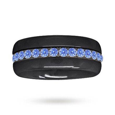 Black Ceramic Ring With Blue
