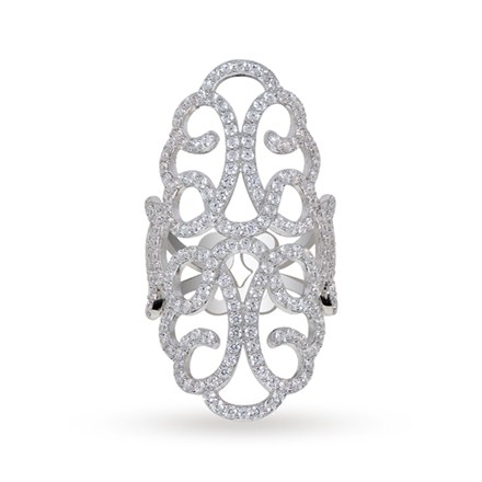 Ensorcelee Silver Ring With Swarovski
