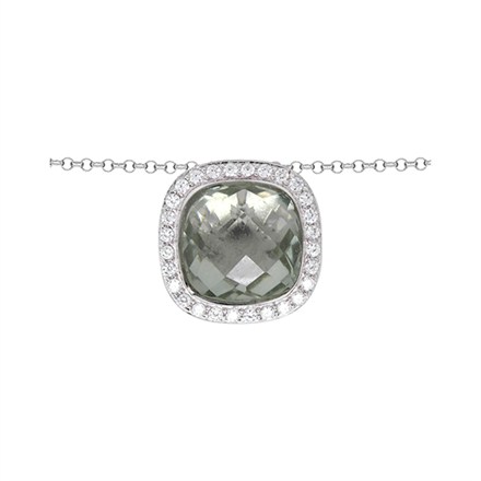 Green Amethyst and Swarovski Crystal