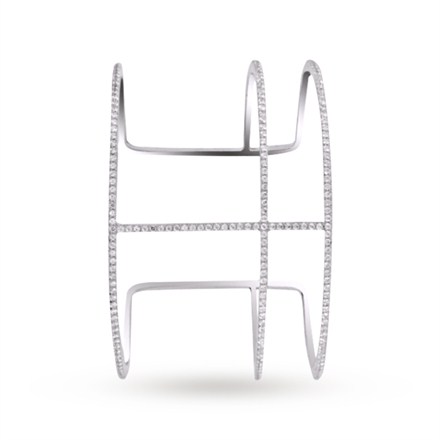 Silver Cubic Zirconia Barrel Bangle