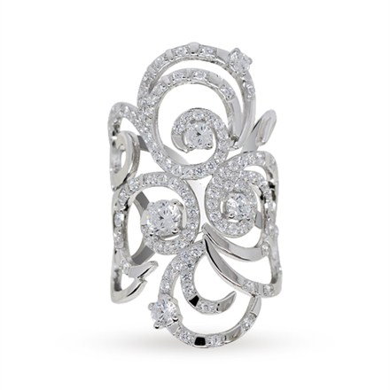 Silver Escargot Swarovski Zirconia