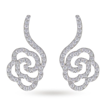 Silver Gardenia Cubic Zirconia set