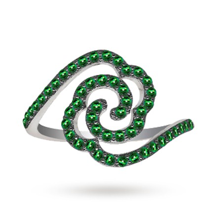 Silver Green Swarovski Zirconia Ring