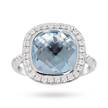 Sterling Silver Ring With Blue Topaz