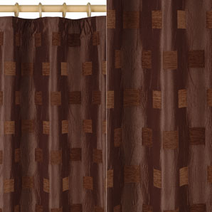 Pencil Pleat Curtains- Chocolate- W167 x Drop 182cm