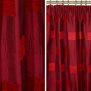 Pencil Pleat Curtains- Claret- W167cm x Drop 136cm