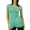 Apple Bottoms Rouched Sleeveless Off Center Top