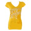 Apple Bottoms V Neck Side Rouched Tee (Yellow)