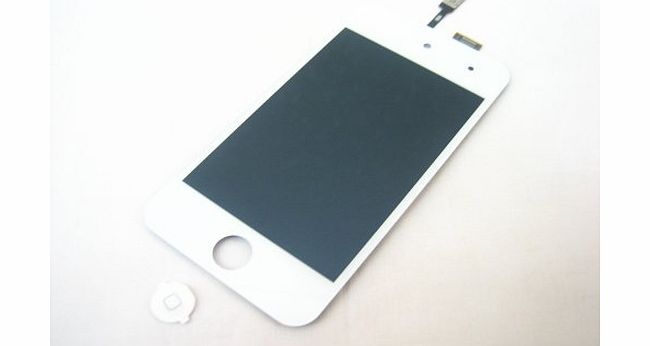 Apple iPod Touch 4 4th Gen ~ White Full LCD Screen Display   Touch Screen Digitizer Front Glass Faceplate Lens Part Panel Assembled Together   Home Button ~ Mobile Phone Repair Parts Replacement