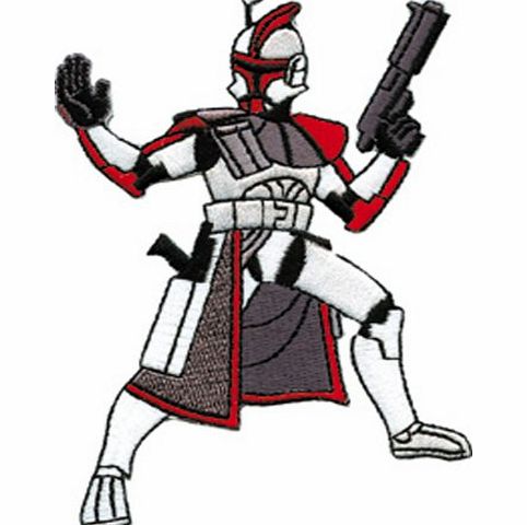 STAR WARS Trooper Figure PATCH Iron-On / Sew-On Disney Officially Licensed Movie & TV Artwork, 4`` x 3`` EMBROIDERED Patch