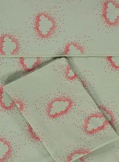 April Showers Cloud bed linen set - coral and water green S,M