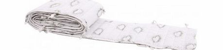 April Showers Clouds cot bumper - off white and khaki 60x120
