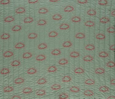 April Showers Reversible lace and clouds cover - coral and